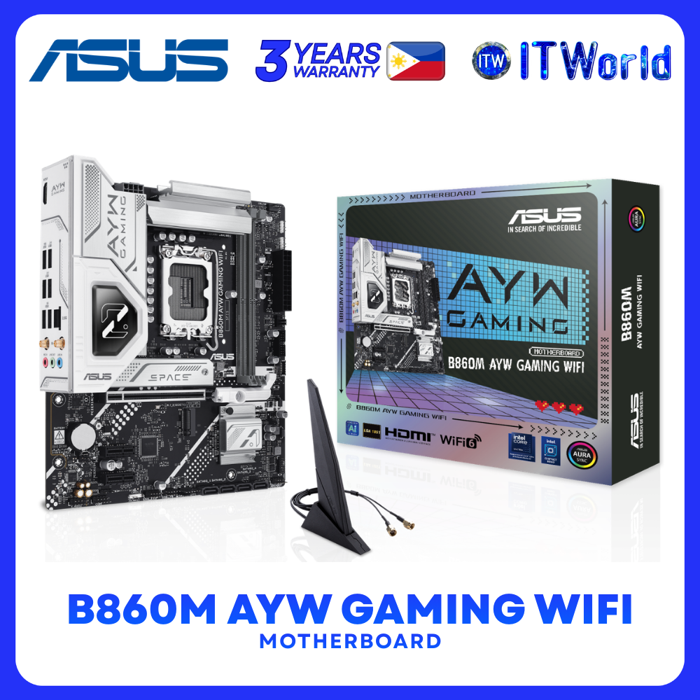 ASUS B860M AYW GAMING WIFI LGA1851 DDR5 Micro-ATX Motherboard WiFi 6 2.5Gb LAN PCIe 5.0 itw