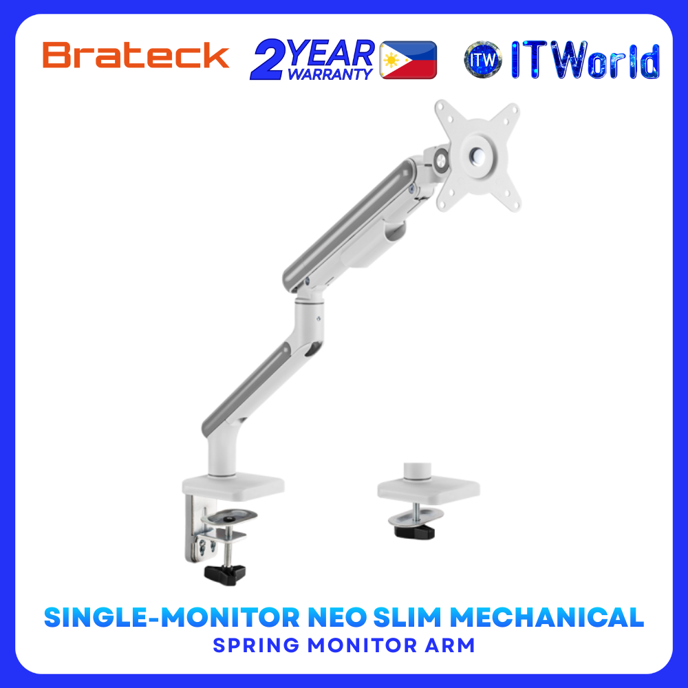 Brateck LDT68-C012 Slim Mechanical Spring Arm – Single Monitor 17–32 for Desktop