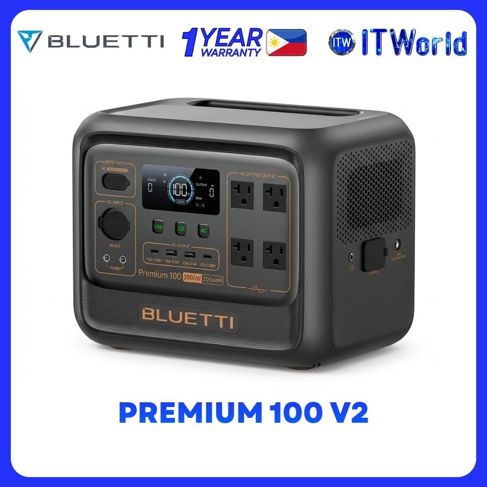 BLUETTI Premium 100 V2 Portable Power Station | 1024Wh LiFePO4 / 2000W / WiFi+BT itw