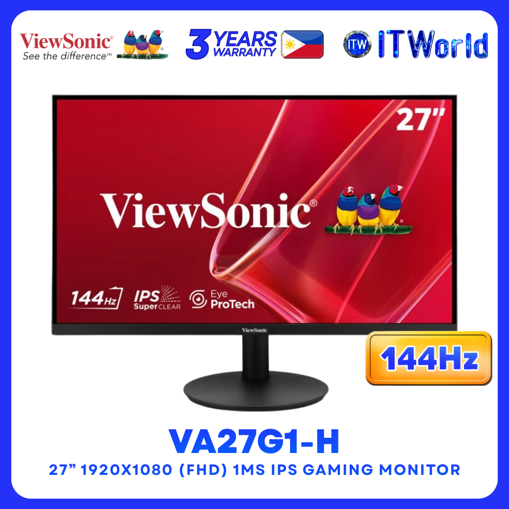 ViewSonic VA27G1-H 27" 1920x1080 FHD IPS 144Hz 1ms VRR HDMI VGA Eye Care Monitor itw