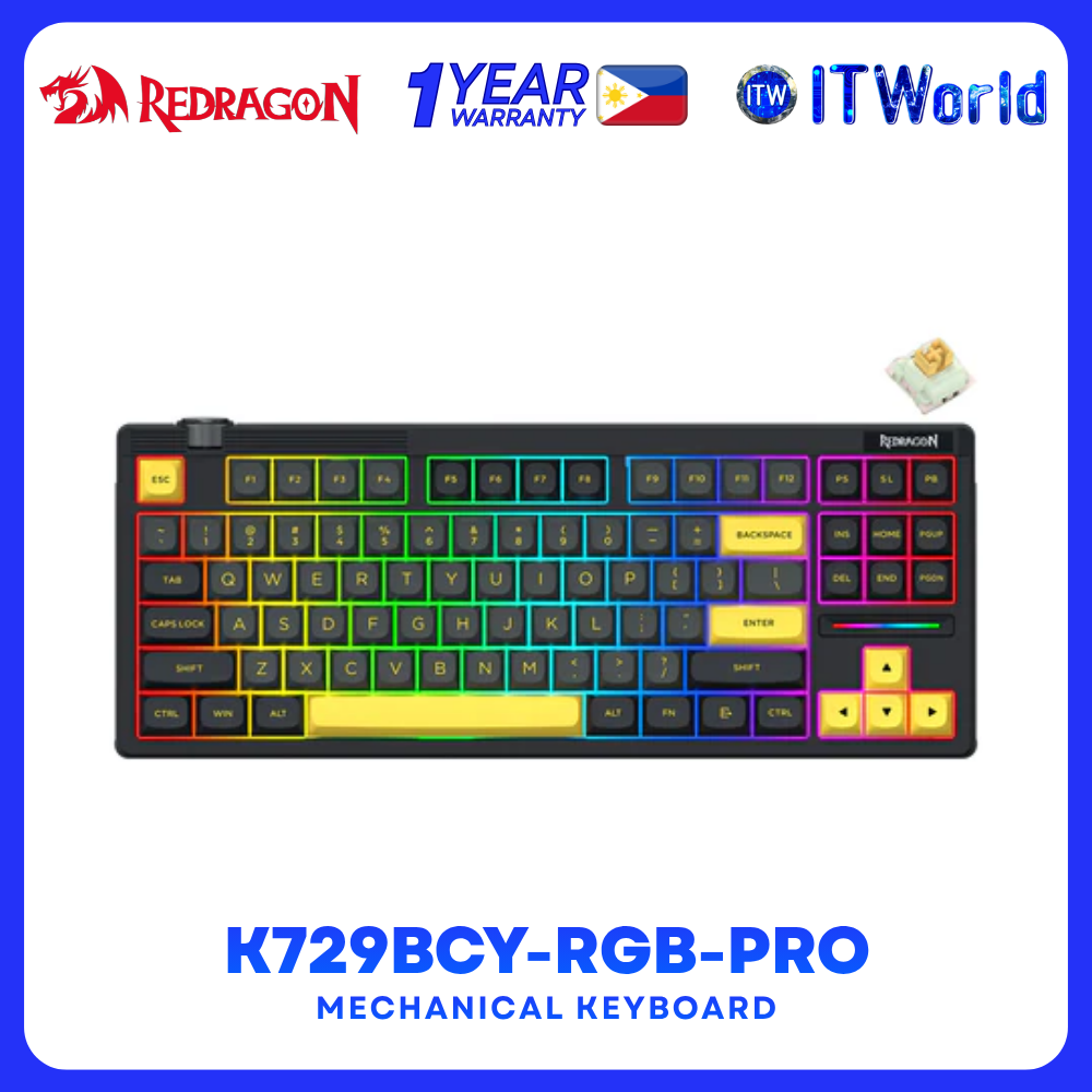 Redragon K729BCY-RGB-PRO OTIIM Pro 87 Keys Gasket Wireless Keyboard RGB Hot-Swap TKL