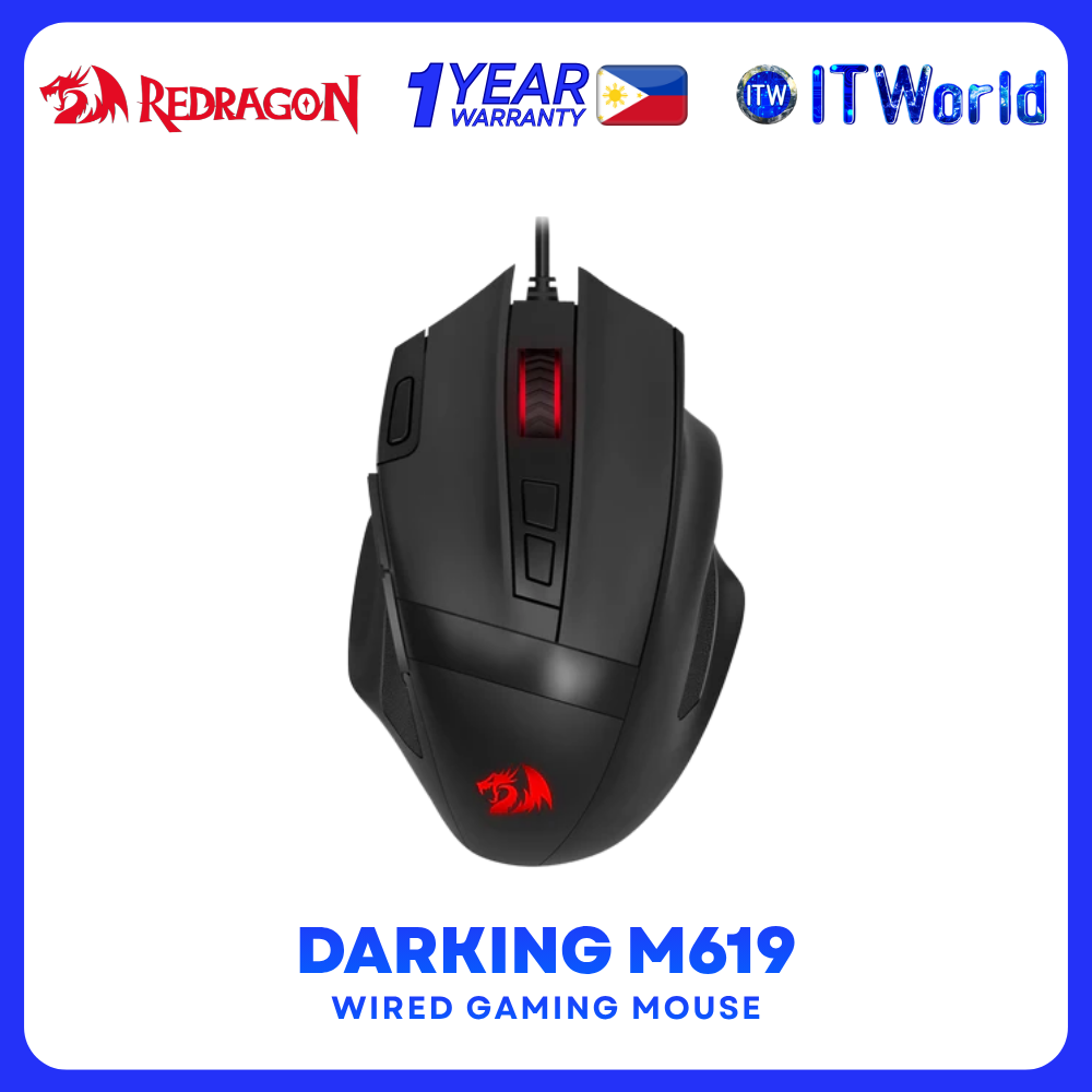 Redragon Darking M619 Wired Gaming Mouse 12800 DPI 8 Programmable Buttons Claw Grip
