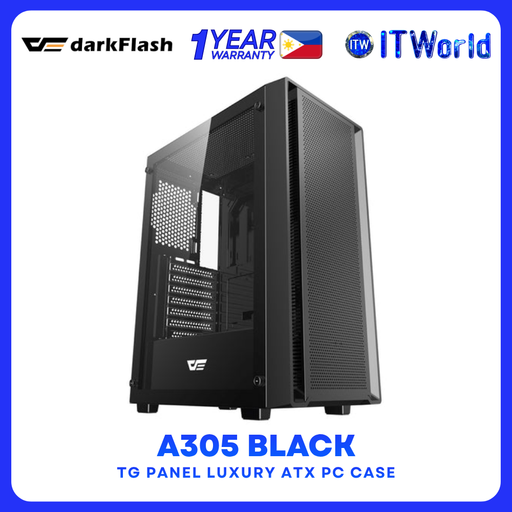 darkFlash A305 Series TG Panel ATX PC Case Tempered Glass Mesh Airflow Multi-Fan Support itw