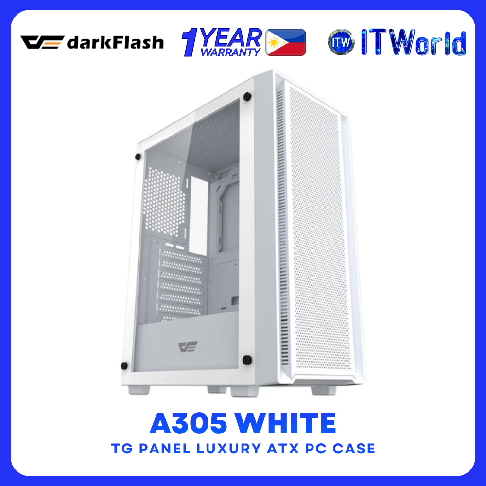 darkFlash A305 Series TG Panel ATX PC Case Tempered Glass Mesh Airflow Multi-Fan Support itw