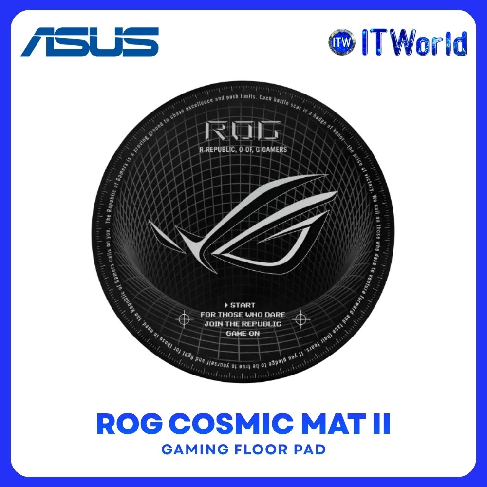 ASUS ROG Cosmic Gaming Mat II Floor Mat / 117cm / Non-Slip Rubber / Black / OS111 itw