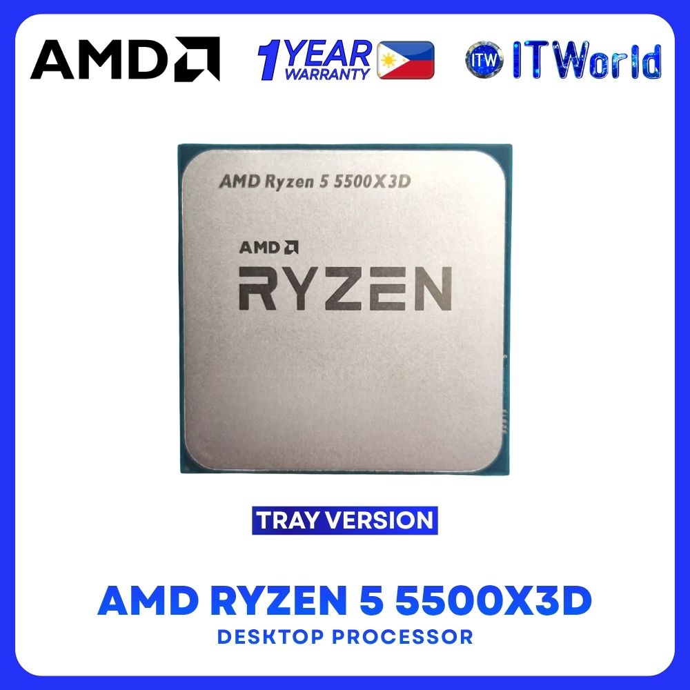 AMD Ryzen 5 5500X3D CPU - 6 Cores / 12 Threads 4.0GHz / 96MB Cache AM4 Processor 100-000001504 itw