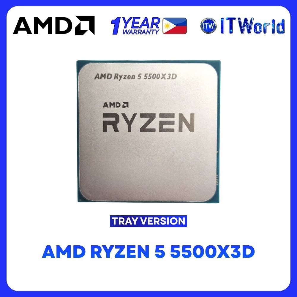 AMD Ryzen 5 5500X3D CPU - 6 Cores / 12 Threads 4.0GHz / 96MB Cache AM4 Processor 100-000001504