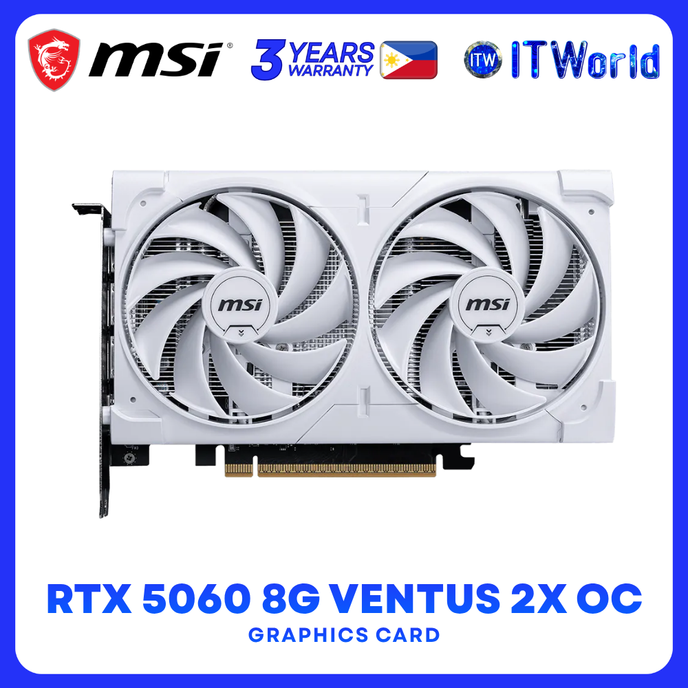 MSI GeForce RTX 5060 8G VENTUS 2X OC WHITE GDDR7 128-bit DLSS4 Graphics Card