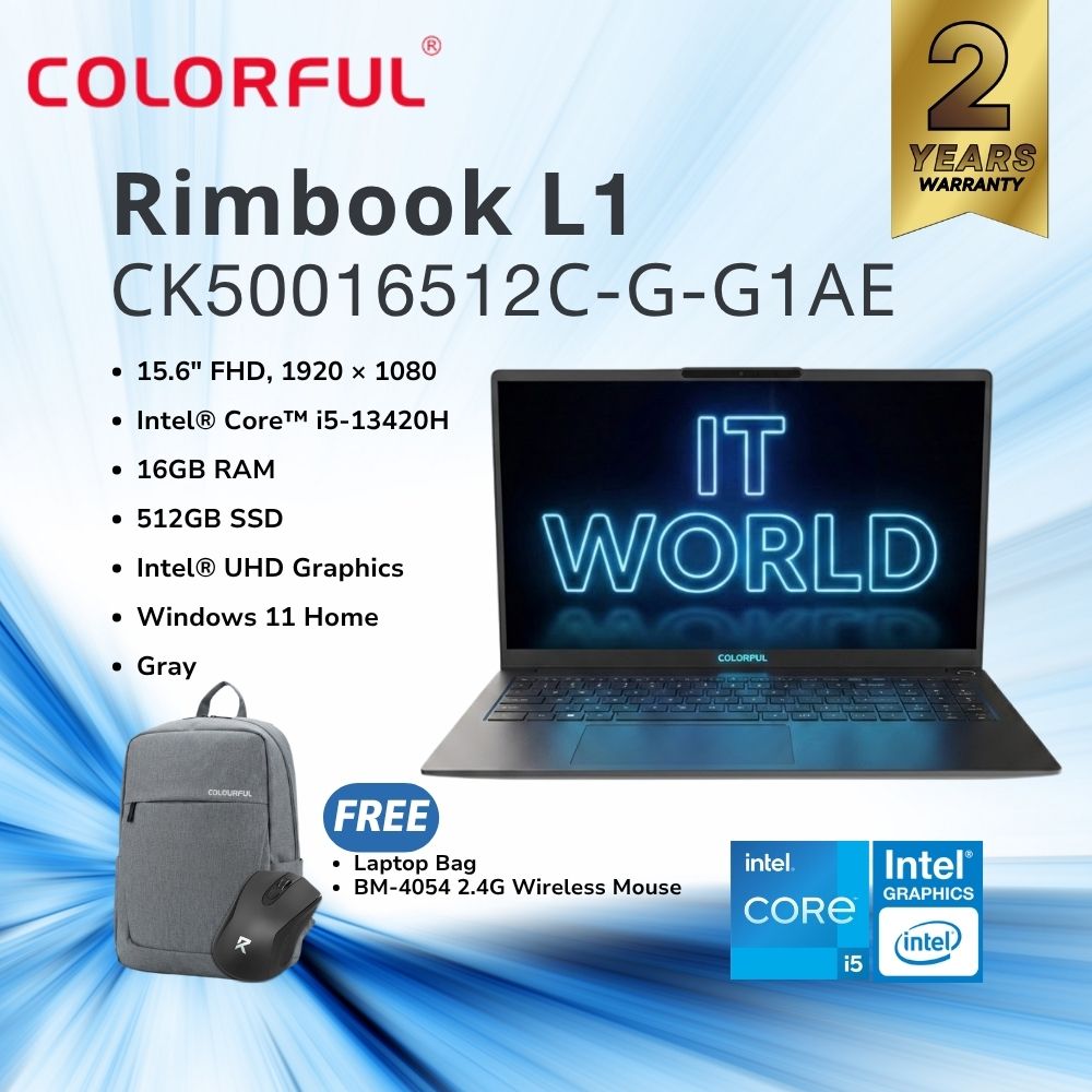 Colorful Rimbook L1 CK50016512C - 15.6" FHD / i5-13420H / 16GB DDR4 / 512GB Laptop - Gray CK50016512C-G-G1AE