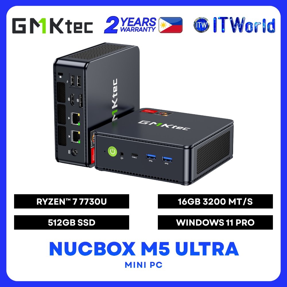 GMKtec NucBox M5 Ultra Mini PC Ryzen 7 7730U 2x8GB 3200 MT/s RAM 512GB SSD WiFi 6E itw