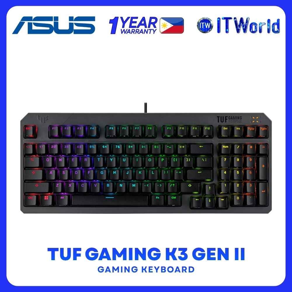 ASUS RA07 TUF GAMING K3 GEN II Optical-Mechanical RGB Red Switch Wired Gaming Keyboard