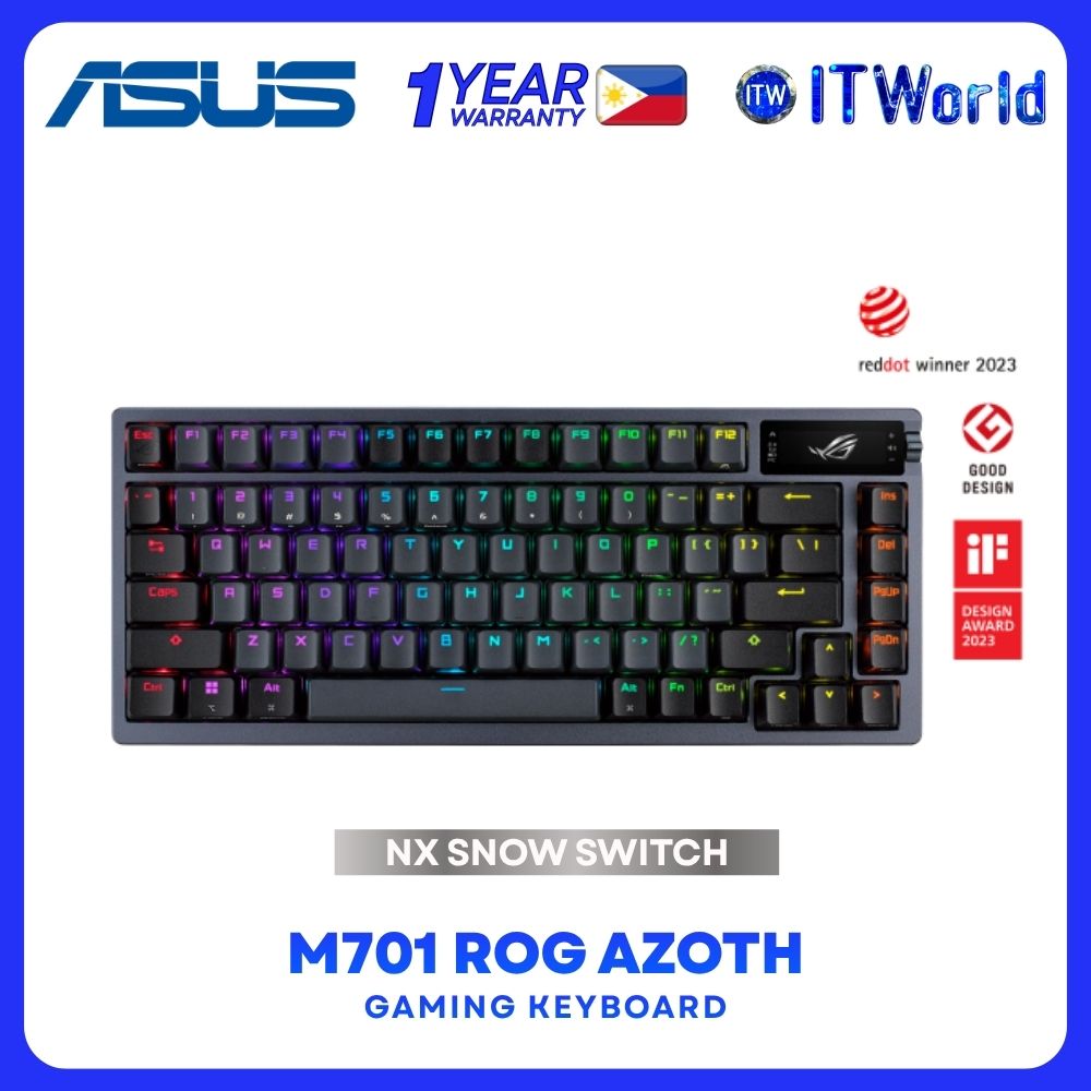 ASUS M701 ROG Azoth Hot-swappable Wireless Mechanical Gaming Keyboard Black - NX Snow Switch