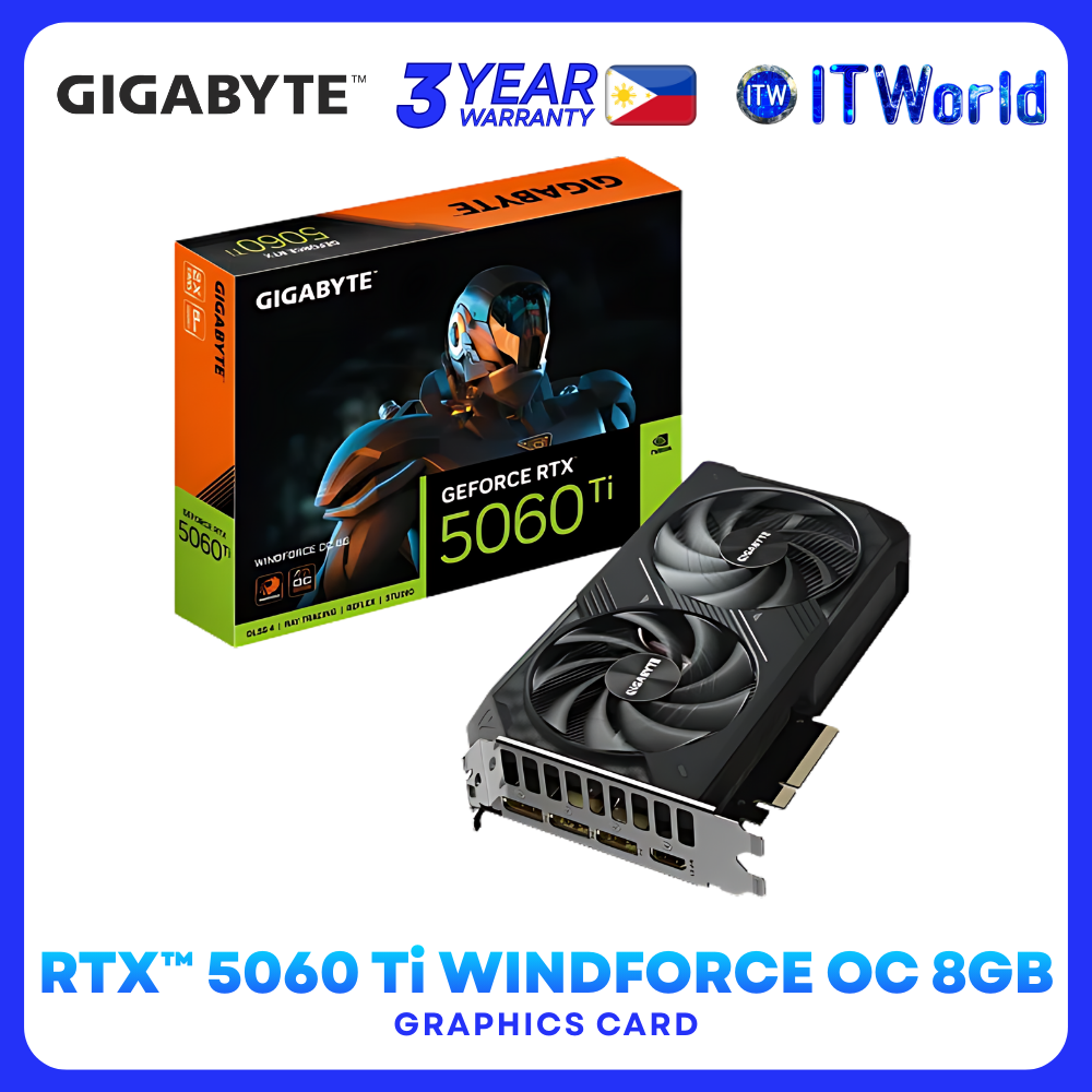 Gigabyte GeForce RTX 5060 Ti WINDFORCE OC 8GB GDDR7 PCIe 5.0 Graphics Card Desktop itw
