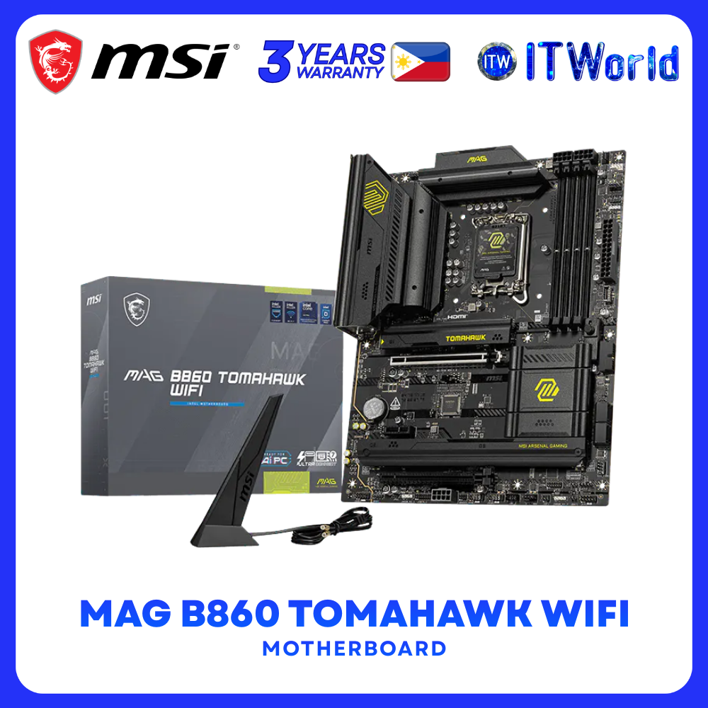 MSI MAG B860 TOMAHAWK WIFI ATX LGA1851 DDR5 PCIe 5.0 Wi-Fi 7 5G LAN Thunderbolt Motherboard