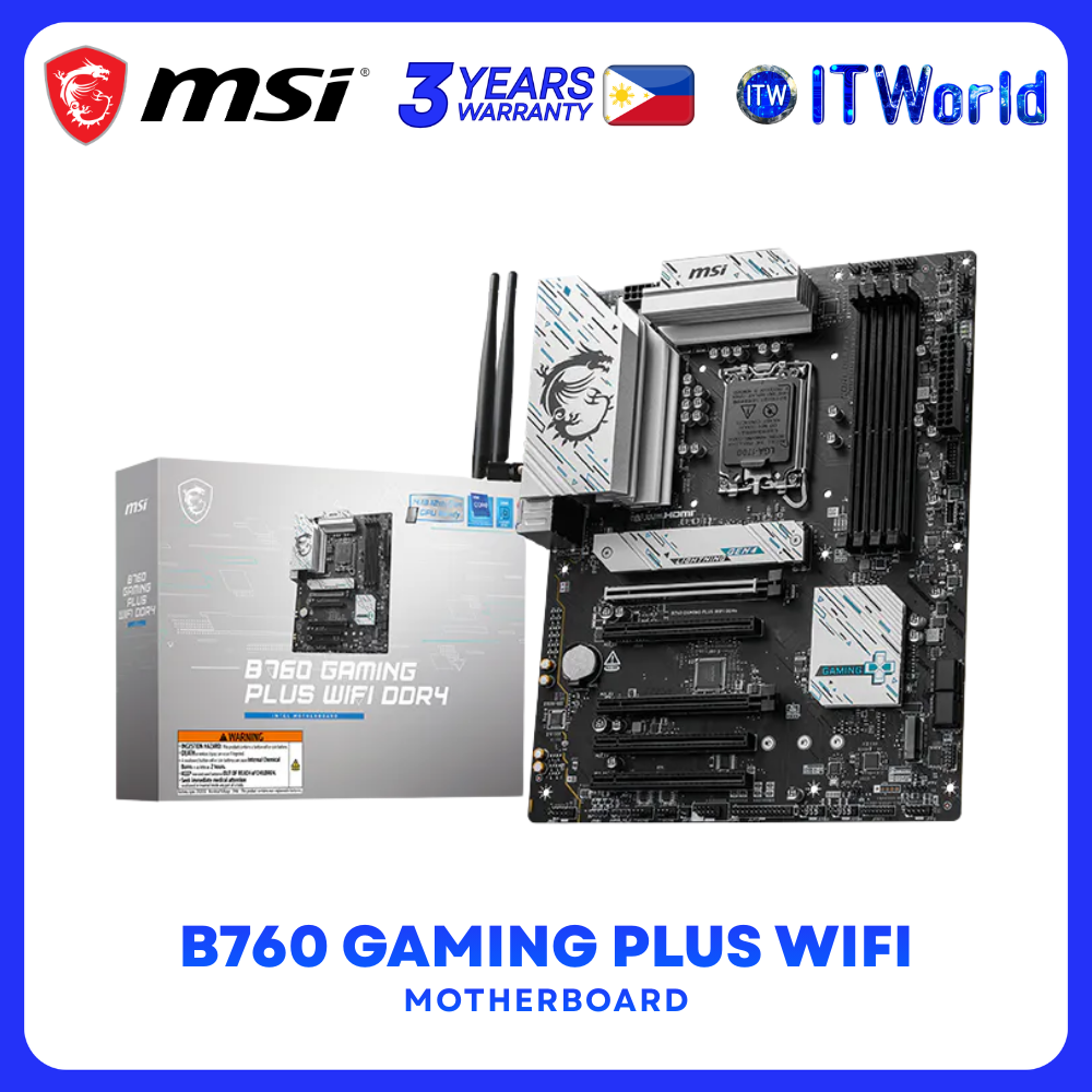 MSI B760 GAMING PLUS WIFI DDR4 ATX 4xDDR4 PCIe 4.0 2.5G LAN Wi-Fi 6E Motherboard