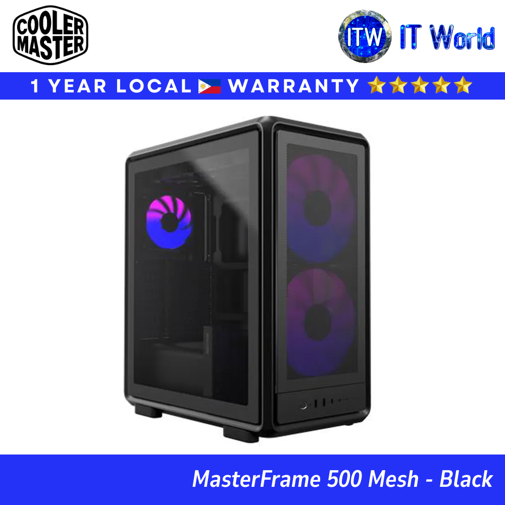 Cooler Master PC Case MasterFrame 500 Mesh | ATX Open-Frame | Modular | ARGB (Black | Silver) | itw