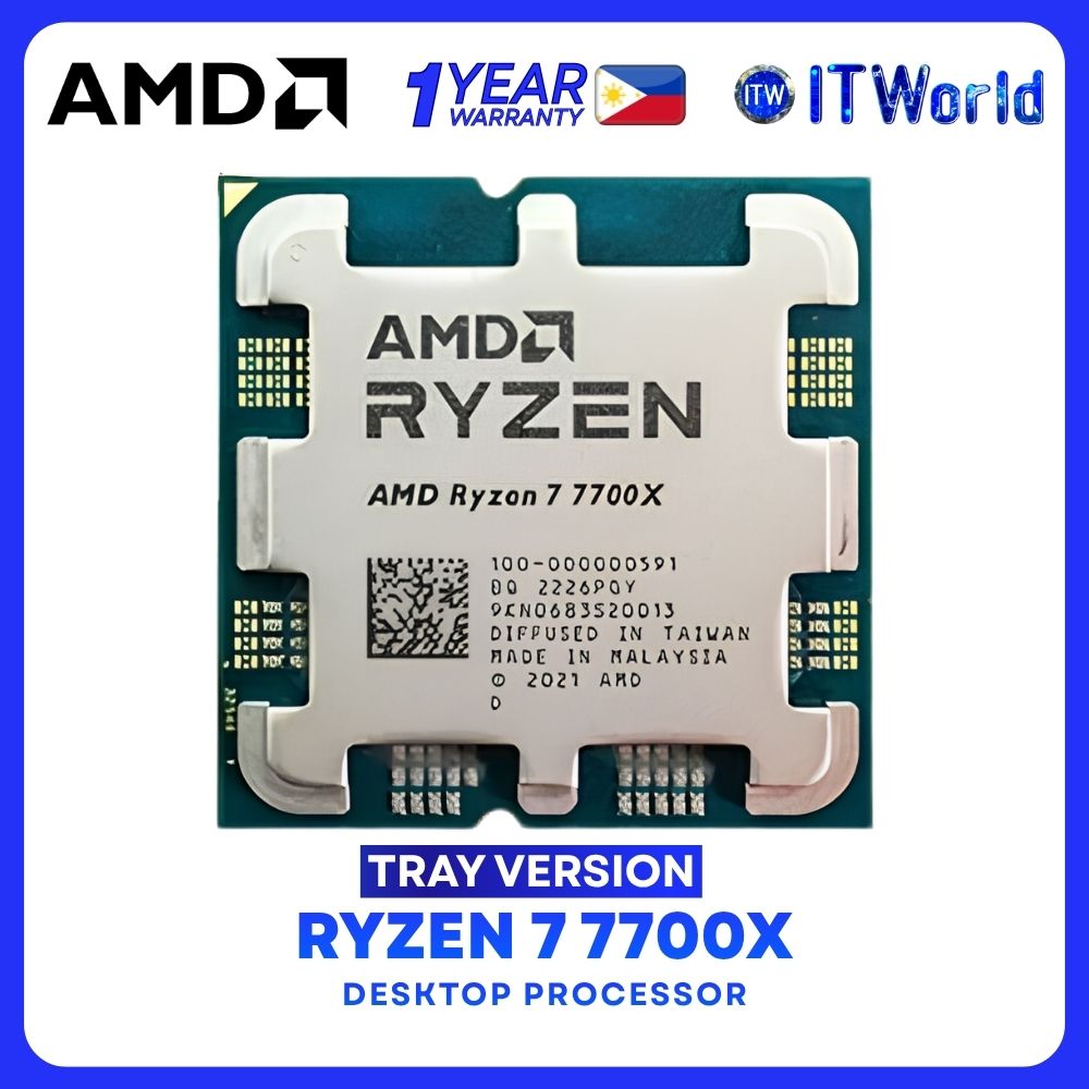 AMD Ryzen 7 7700X 8Cores 16Threads Desktop Processor without Cooler -  Tray Type