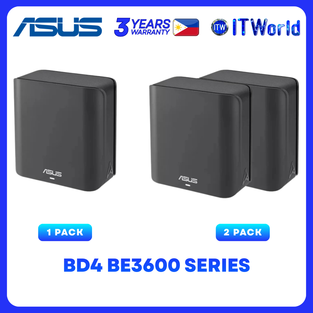 ASUS ZenWiFi BD4 Series Dual-Band WiFi 7 AiMesh Router 3.6Gbps Dual 2.5G Ports Smart Home Master itw (1-Pack)