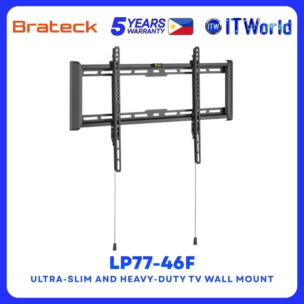 Brateck LP77-46F Ultra-Slim and Heavy-Duty Steel & Plastic constructionTV Wall Mount for 37"-80"