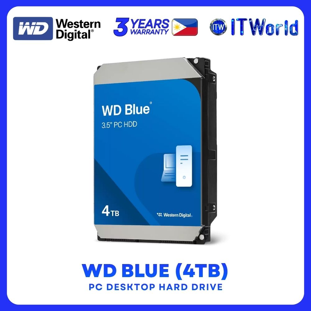 Western Digital WD Blue WD40EZZX 4TB - 3.5" HDD / 5400RPM / 128MB Cache / SATA Hard Drive itw