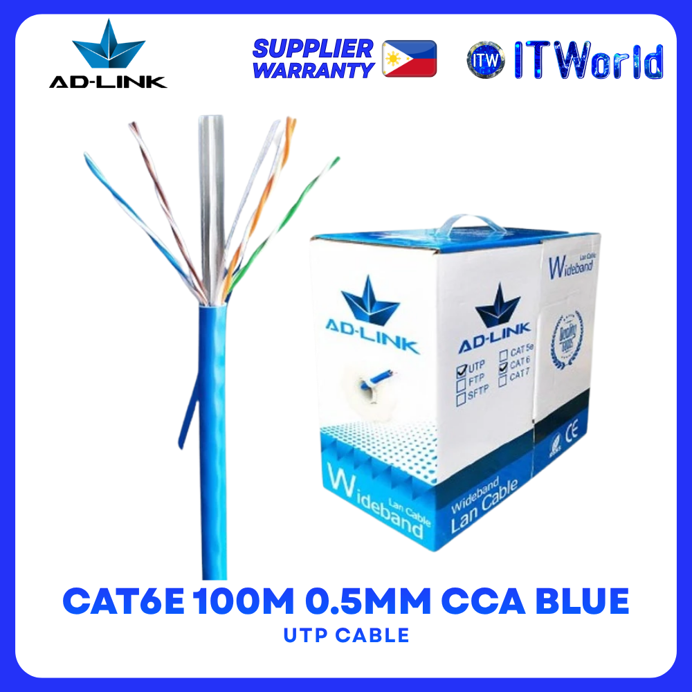 AD-Link UTP Cable CAT6E 100m 0.5mm CCA Blue AD-IN601-C100