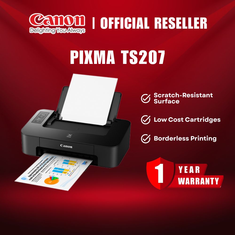 Canon Pixma TS207 Stylish and Compact Printer with Low-Cost Cartridges itw