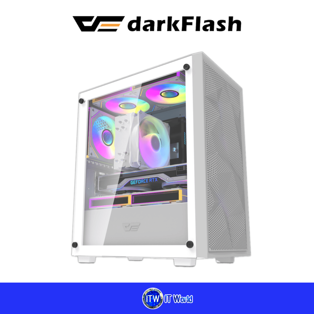 DarkFlash M305 Mesh M-ATX PC Case / Mesh Front / Tempered Glass / USB 3.0 / Industrial Design | itw