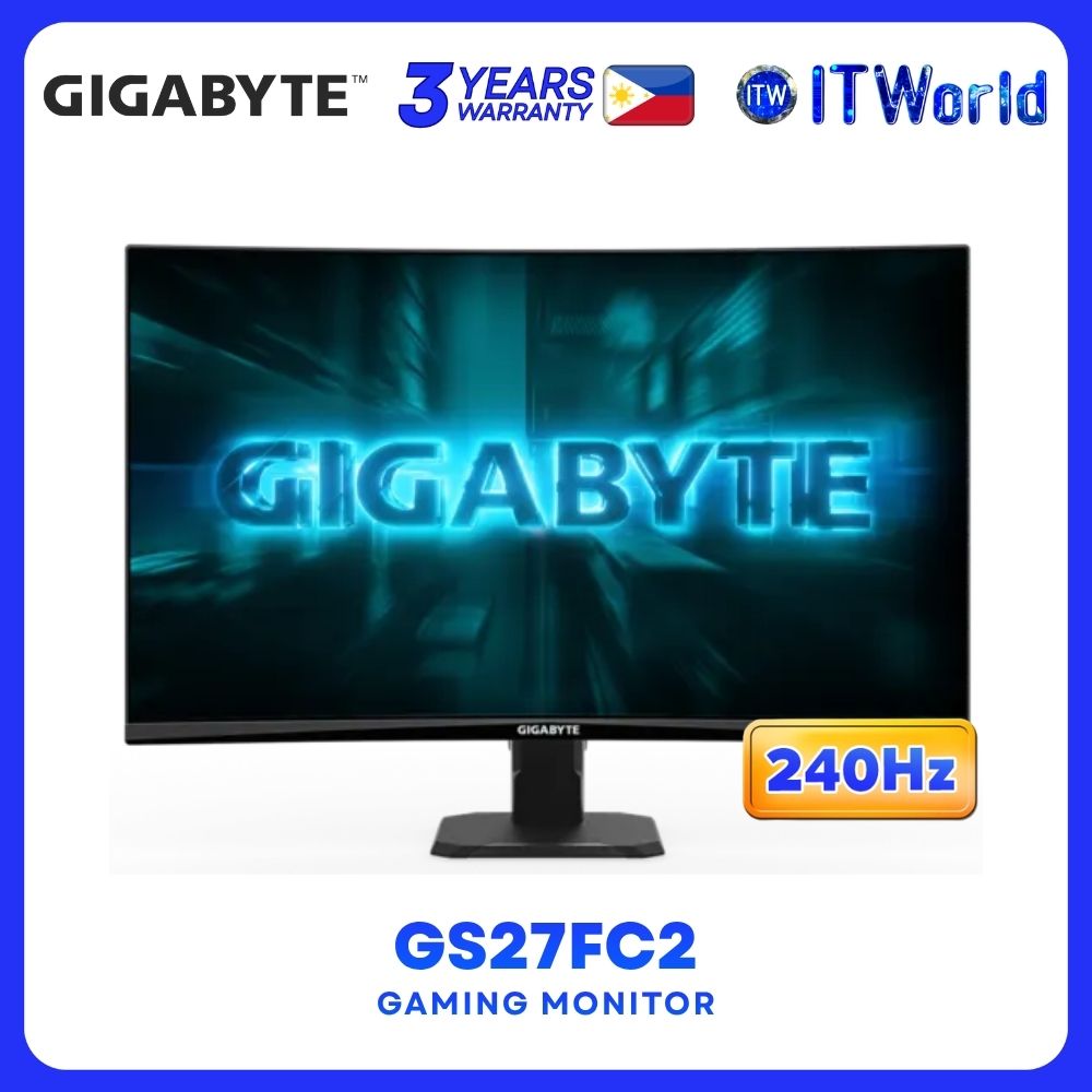 Gigabyte GS27FC2 - 27" 1920x1080 FHD / 240Hz / VA / 1ms / 1500R Curved Gaming Monitor GP-GS27FC2-AP itw