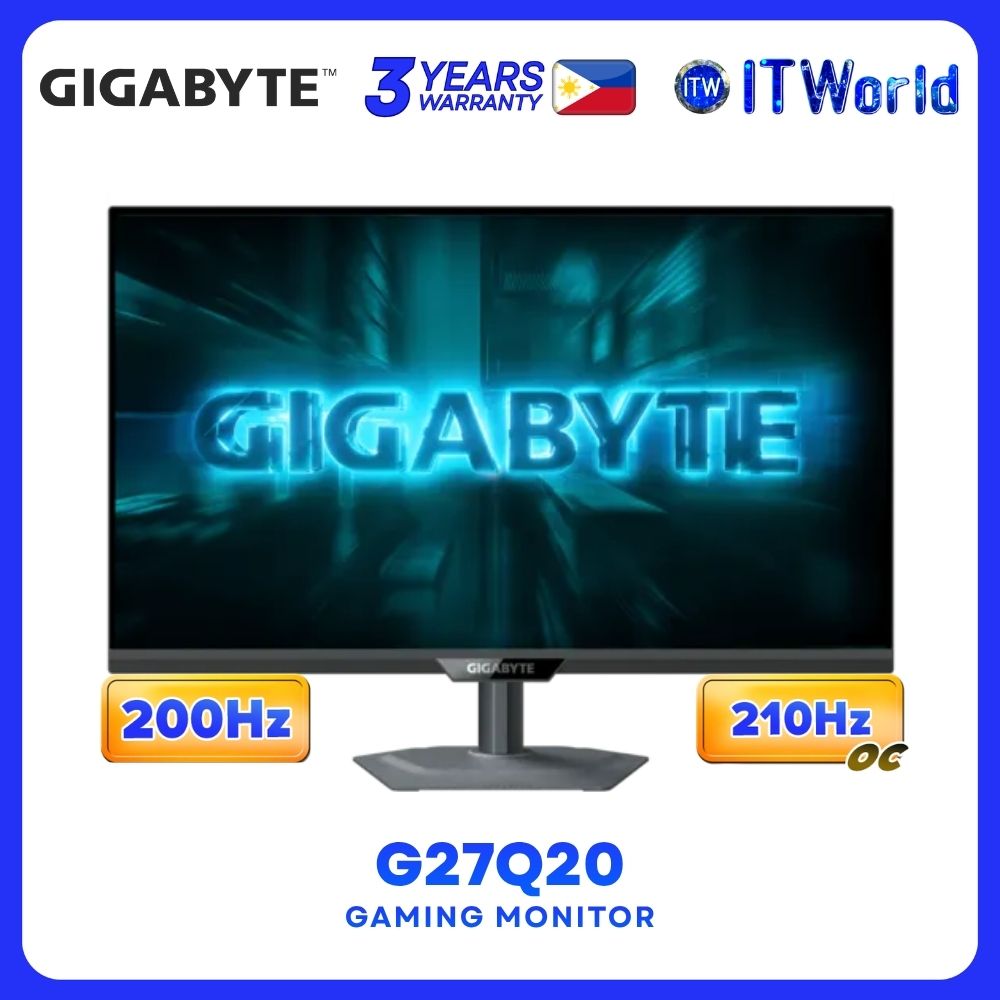 Gigabyte G27Q20 - 27" 2560x1440 QHD / 200Hz, OC 120Hz / IPS / 0.5ms GTG Gaming Monitor GP-G27Q20-AP