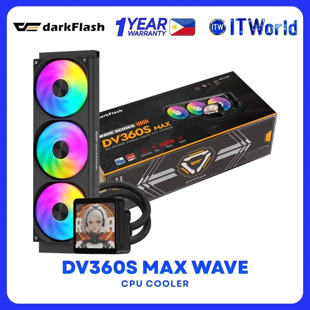 darkFlash Wave Series DV360S Max All-in-One 360mm Liquid CPU Cooler - Black | White