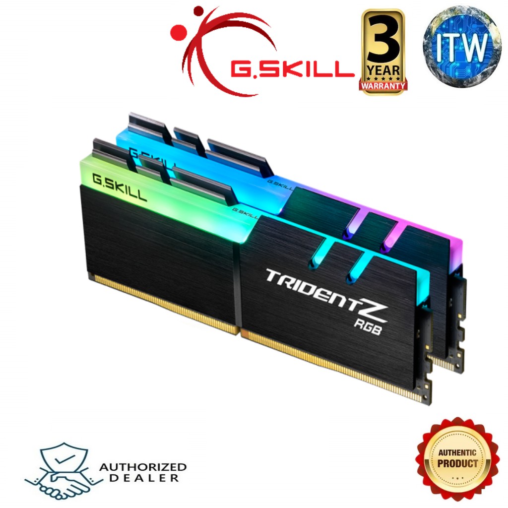 G.SKILL Trident Z RGB Series 32GB (2 x 16GB) 288-Pin DDR4 SDRAM DDR4 3600 (PC4 28800) Desktop Memory (F4-3600C18D-32GTZR)