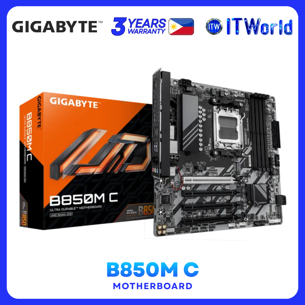 Gigabyte B850M C Motherboard - AM5 DDR5 WiFi 7 mATX GA-B850M-C itw