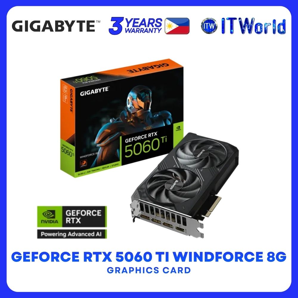 Gigabyte GeForce RTX 5060 Ti Windforce 8GB GDDR7 Graphics Card GV-N506TWF2-8GD itw