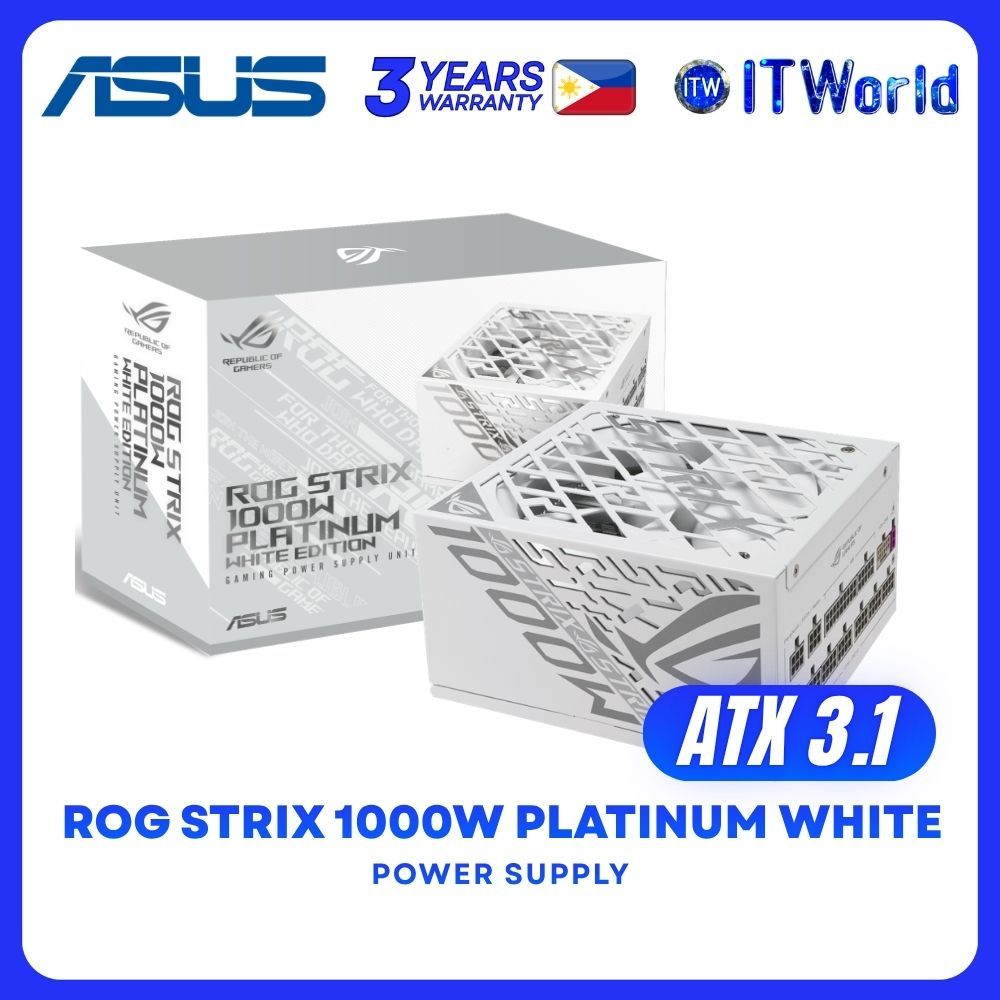 ASUS ROG STRIX 1000W Platinum White Edition 80+ Platinum ATX 3.1 Gaming Power Supply Unit