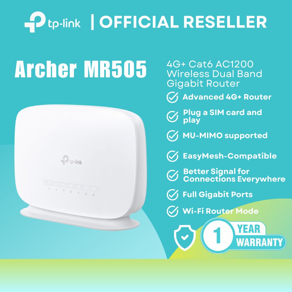 TP-Link Archer MR505 4G+ Cat6 AC1200 Dual-Band Gigabit LTE Router Nano SIM