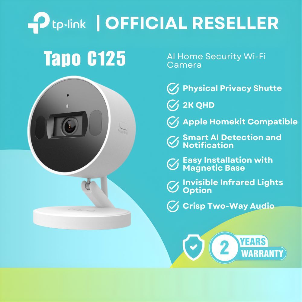 TP-Link Tapo C125 AI Home Security WiFi Camera 2K QHD 4MP Smart Cam