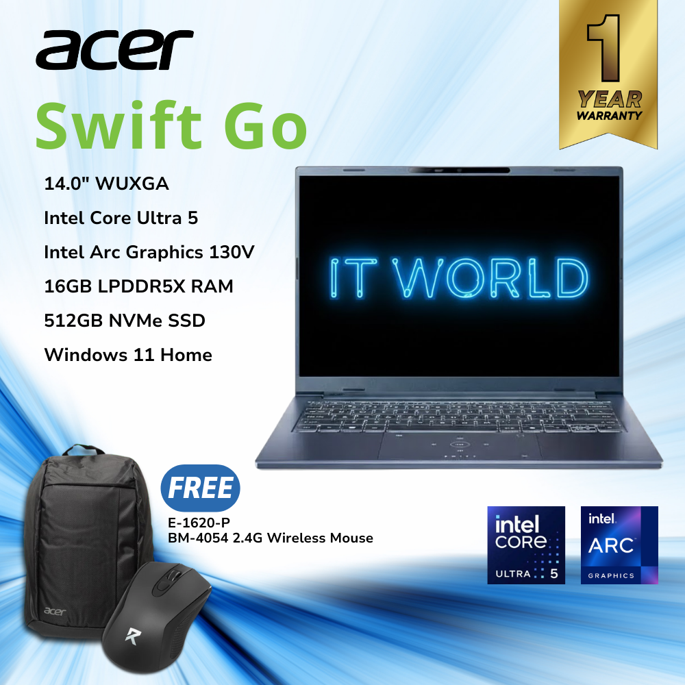 Acer Swift Go - 14" / Ultra 5 / 16GB /512GB / OLED Laptop / SFG14-75-55MB
