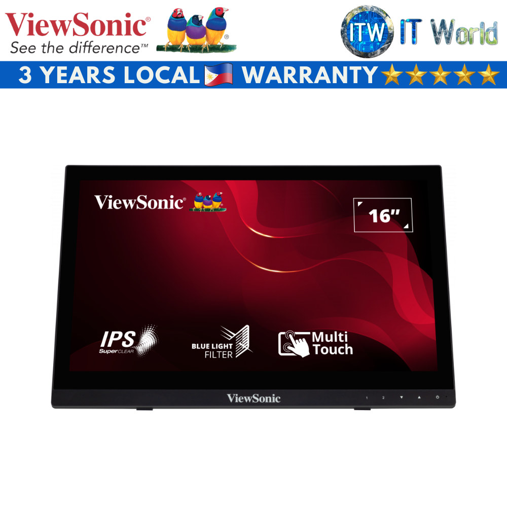 Viewsonic TD1630-3 16&quot; WXGA / 60Hz / TN Technology / 12ms / 10-point Touch Screen Monitor