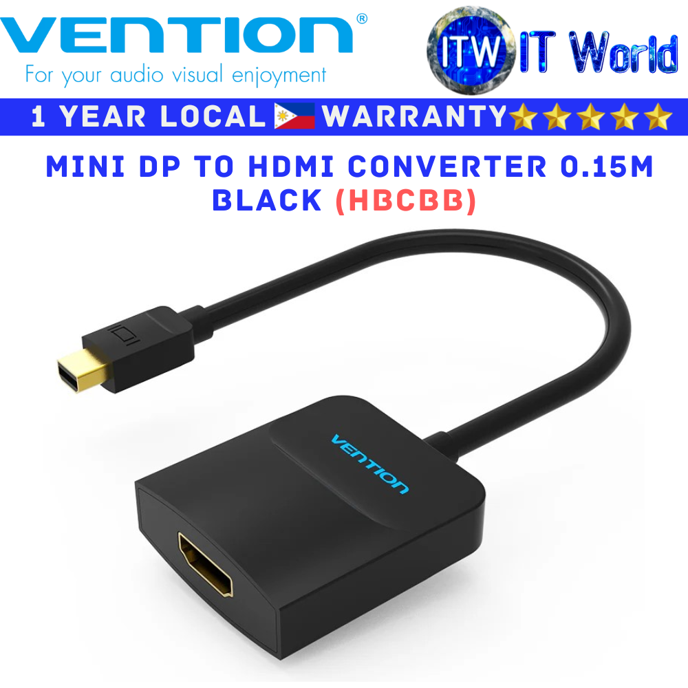 Vention Adapter HBCBB Mini DP to HDMI Converter 0.15 - Black