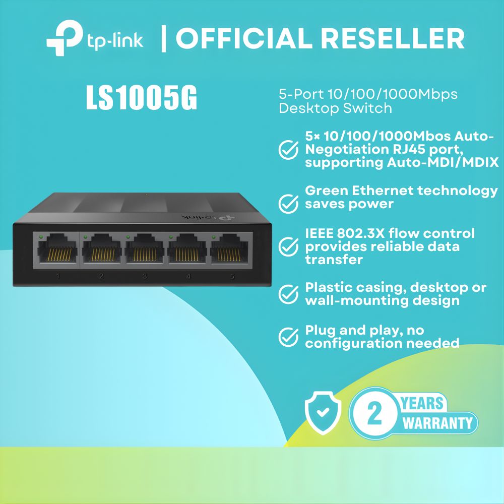 TP-Link LS1005G Desktop Switch 5-Port Gigabit Ethernet 10/100/1000Mbps