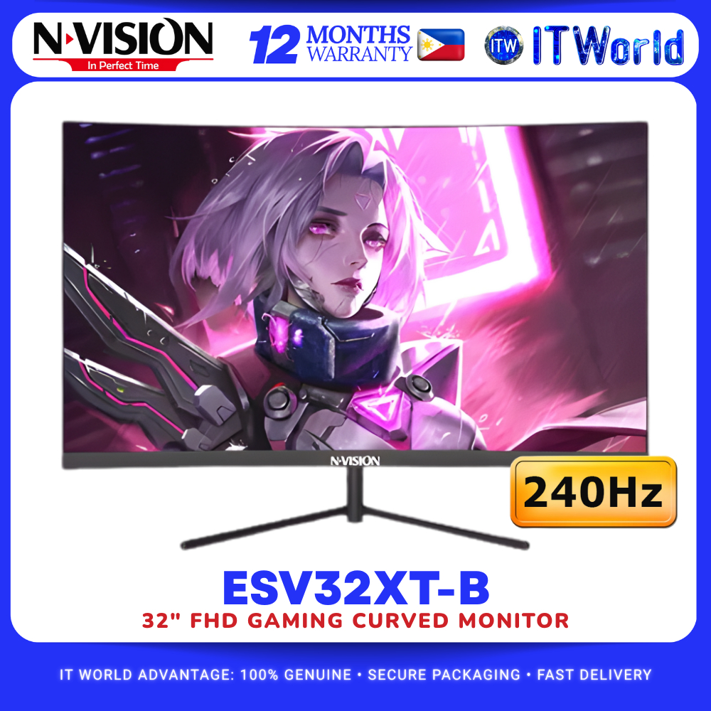Nvision ESV32XT-B 32" 1920×1080 FHD 240Hz VA Curved Monitor Desktop Display itw