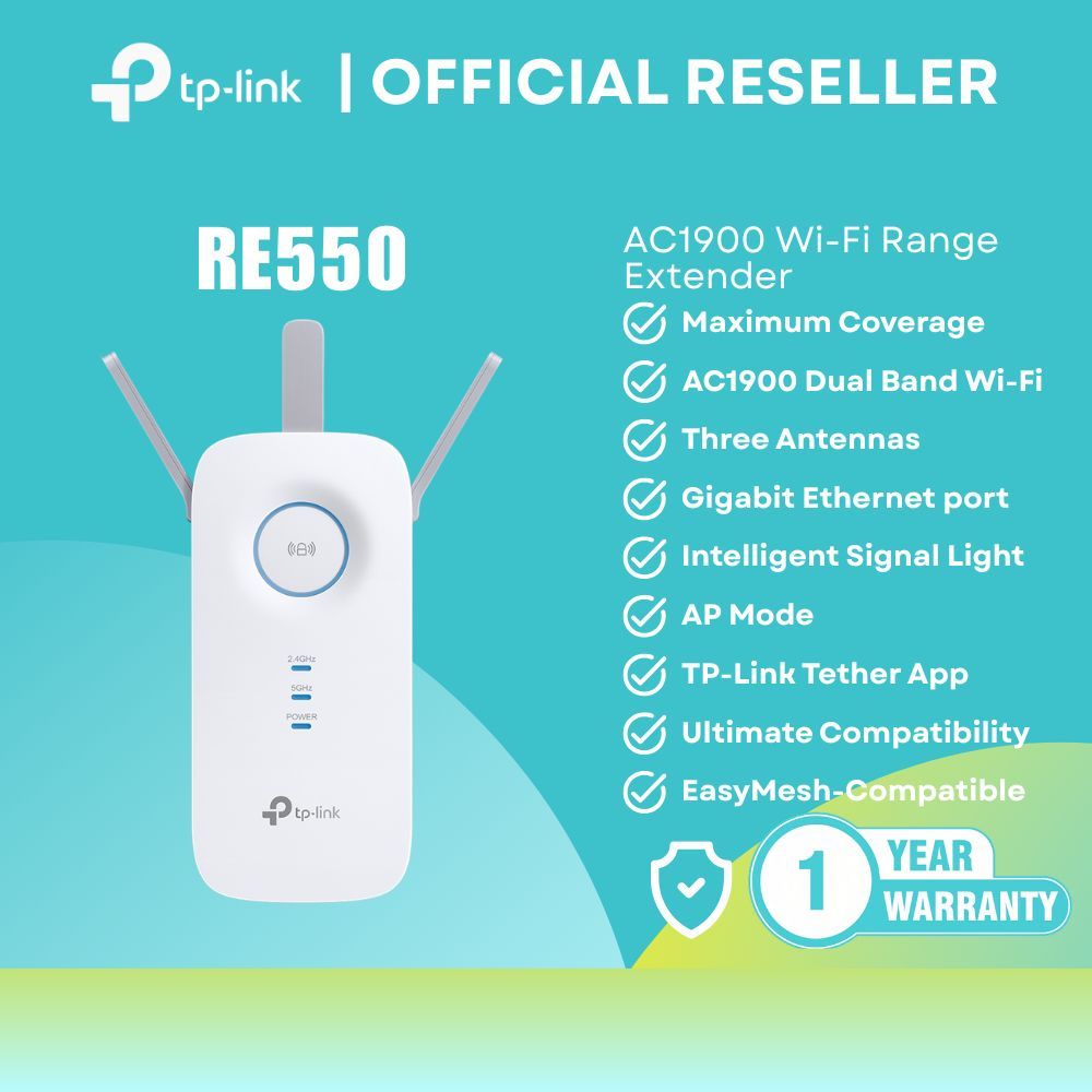 TP-Link RE550 AC1900 WiFi Range Extender Gigabit Dual Band RE550 itw