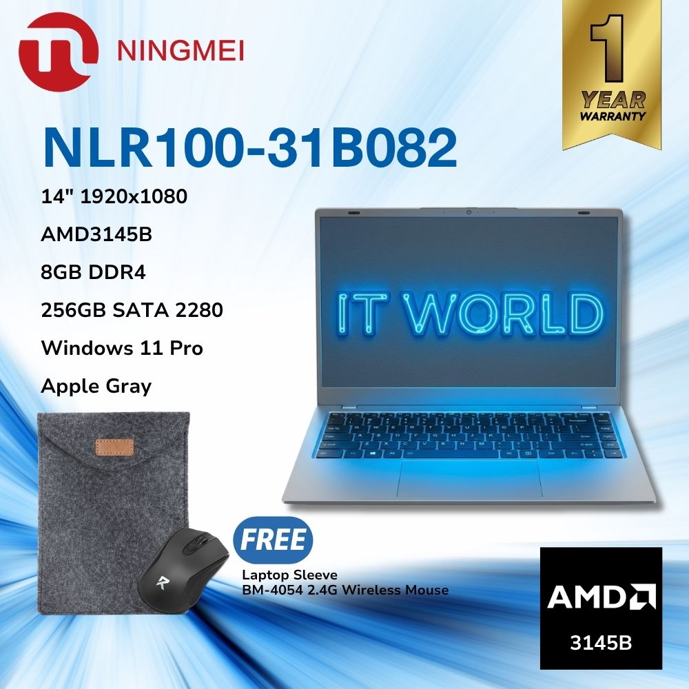 Ningmei NLR100-31B082 - AMD3145B / 14" 1920x1080 / 8GB DDR4 / 256GB SATA 2280 / Apple Gray Laptop