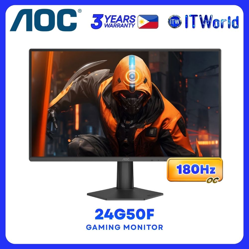 AOC 24G50F - 23.8" 1920x1080 FHD / 180Hz OC / IPS / 0.5ms MPRT, 4ms GTG / Gaming Monitor