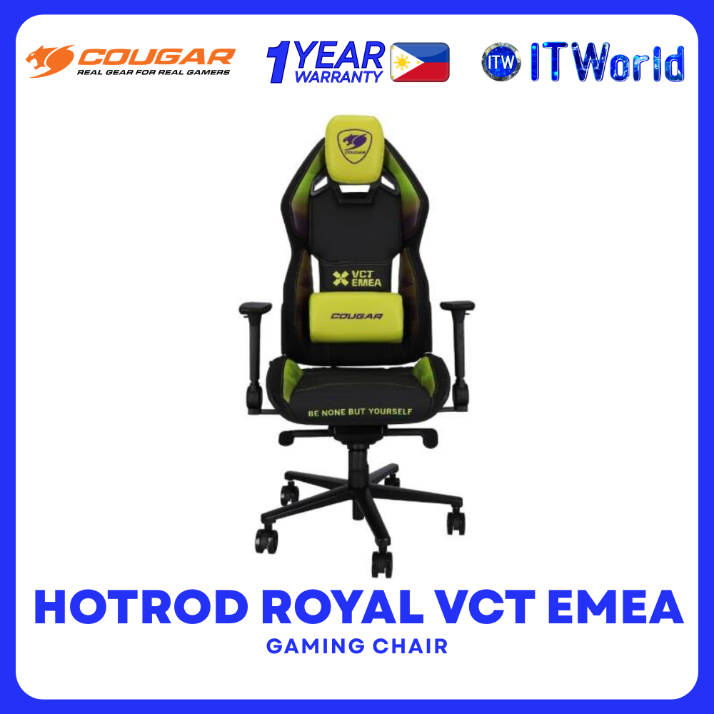 COUGAR HOTROD ROYAL Multi-Zone Backrest Anchored Gaming Chair 4D Armrest 150° Recline itw