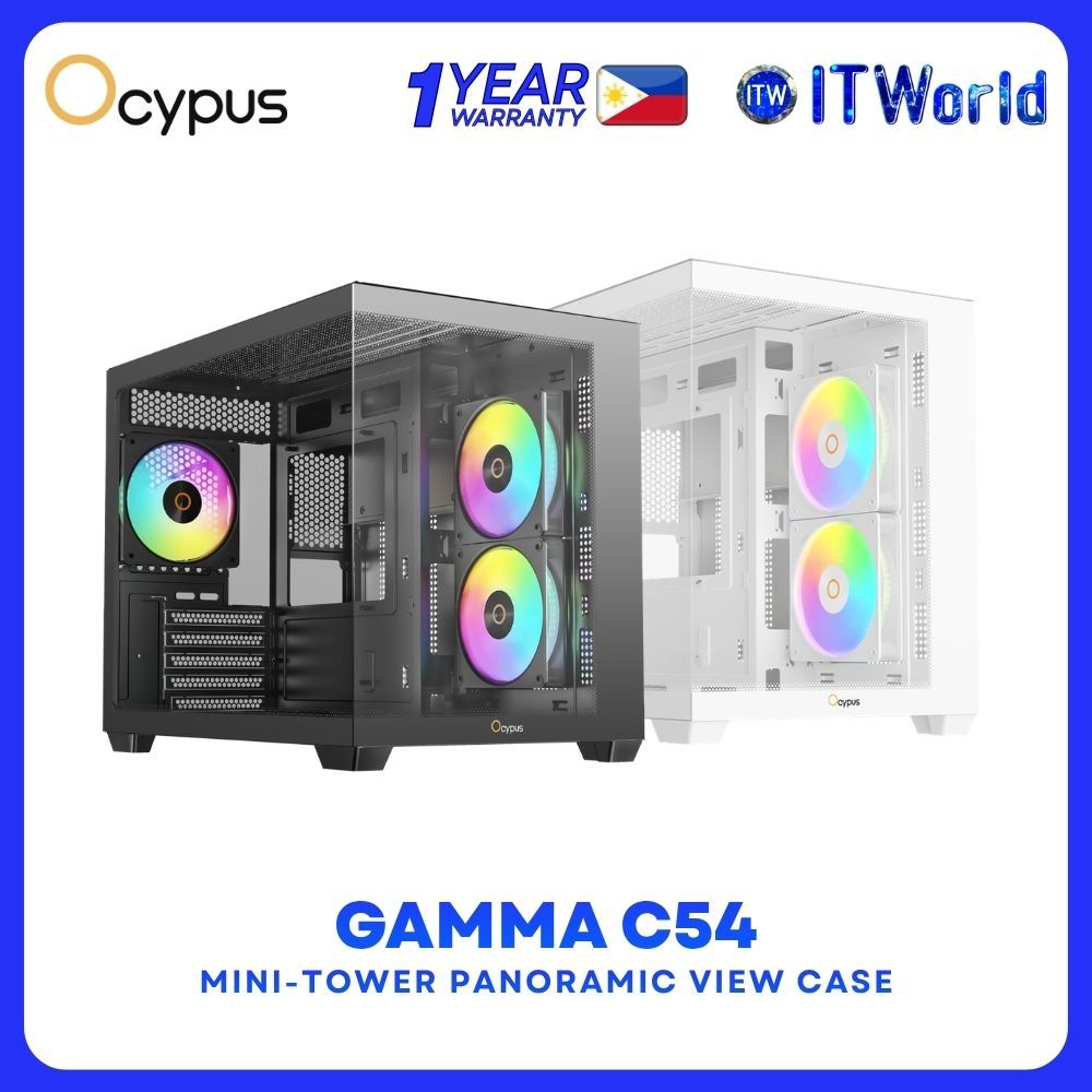 Ocypus Gamma C54 ARGB Series Mini-Tower Case ATX Support 3x120mm Fans Tempered Glass itw (Black)
