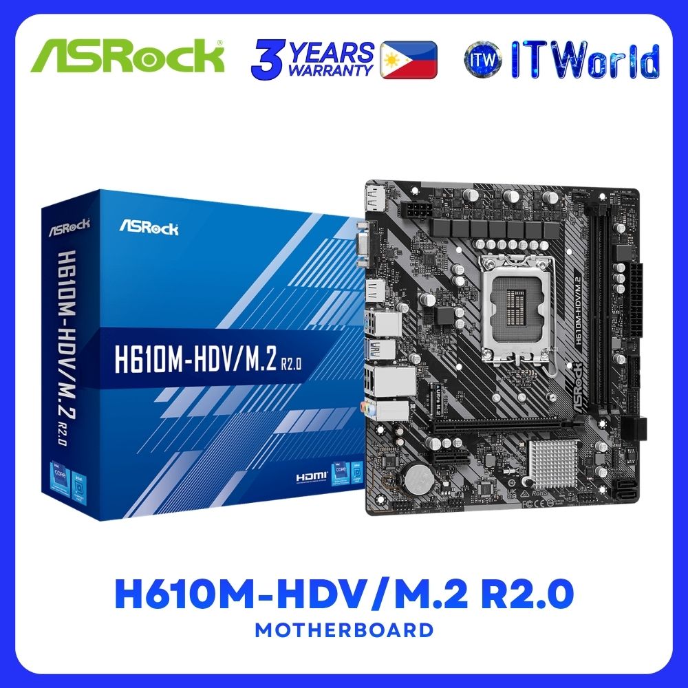 ASRock H610M-HDV/M.2 R2.0 micro-ATX LGA1700 DDR4 Intel® H610 Chipset Motherboard