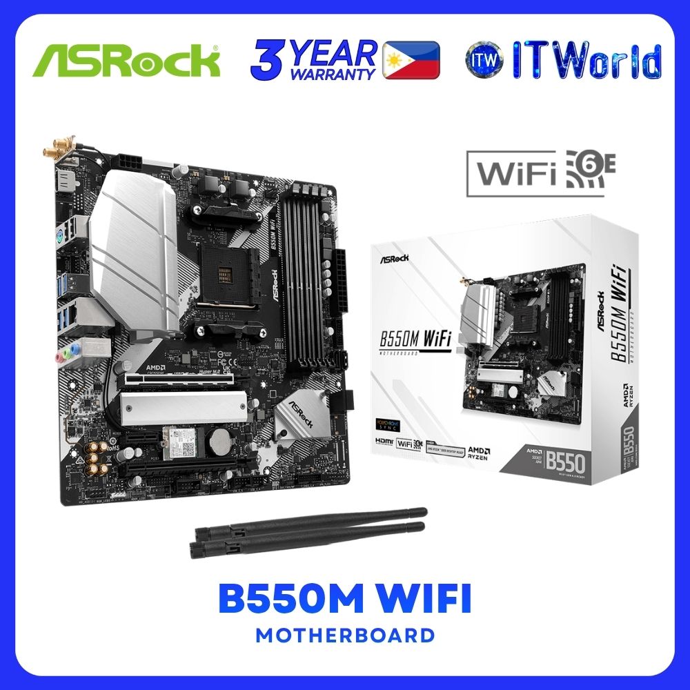 ASRock B550M WiFi microATX AM4 DDR4 AMD B550 Chipset Motherboard itw