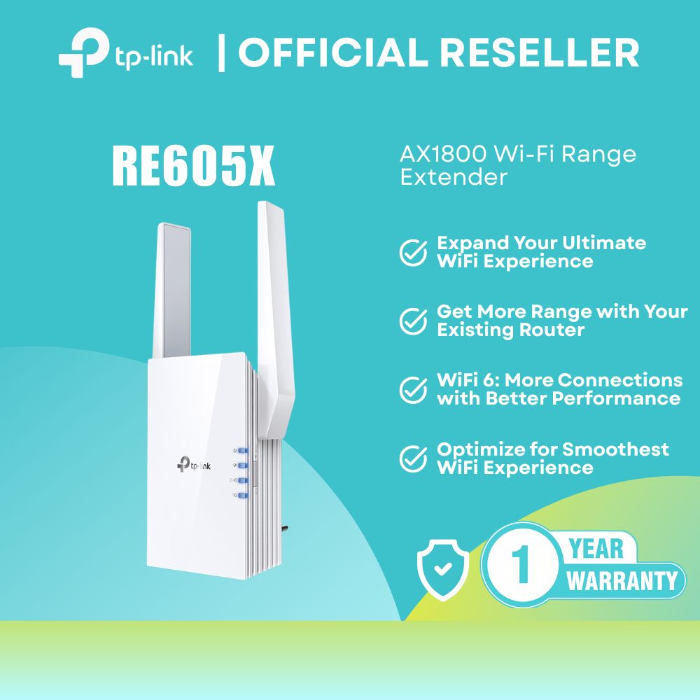 TP-Link RE605X AX1800 WiFi 6 Range Extender Gigabit OneMesh