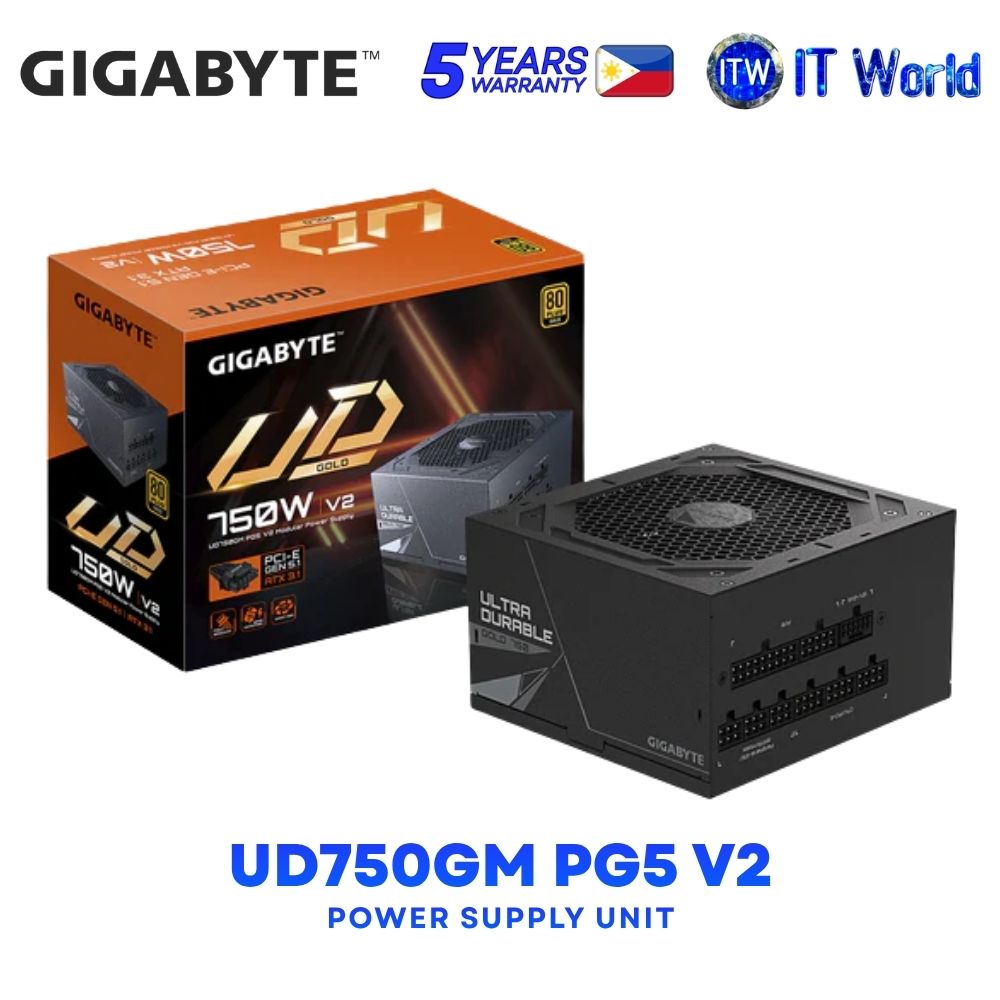 Gigabyte UD750GM PG5 V2 750W 80+ Gold Certified Fully Modular Power Supply Unit GP-UD750GM-PG5-V2
